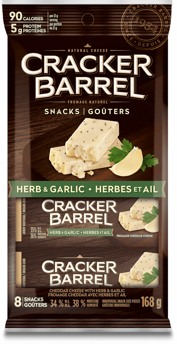 Cracker Barrel Snack - Herb & Garlic - 8 Snacks - 168 g