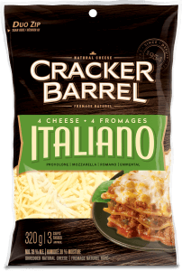 Cracker Barrel Shredded Cheese - 4 Cheese Italiano - 320 g